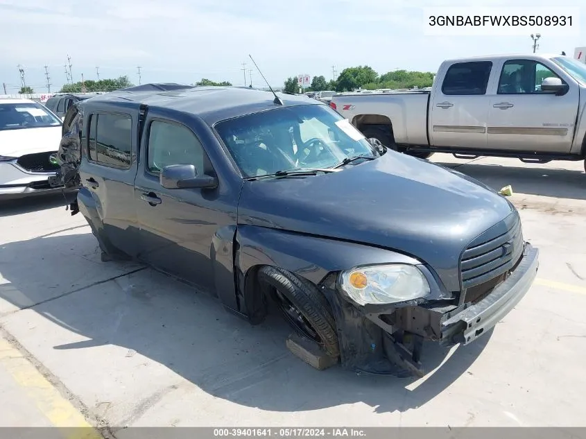 2011 Chevrolet Hhr Lt VIN: 3GNBABFWXBS508931 Lot: 39401641