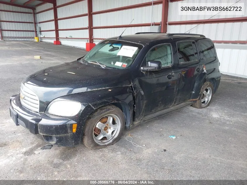 2011 Chevrolet Hhr Lt VIN: 3GNBABFW3BS662722 Lot: 39565776