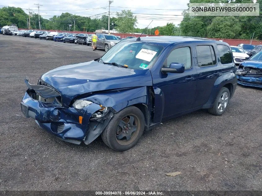 2011 Chevrolet Hhr Lt VIN: 3GNBABFW9BS600001 Lot: 39594075