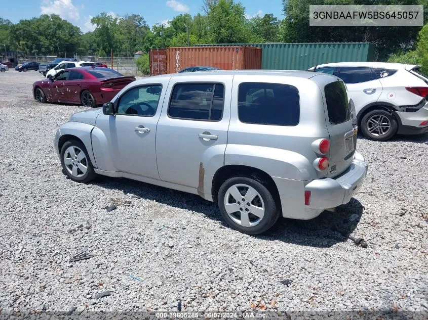 2011 Chevrolet Hhr Ls VIN: 3GNBAAFW5BS645057 Lot: 39605285