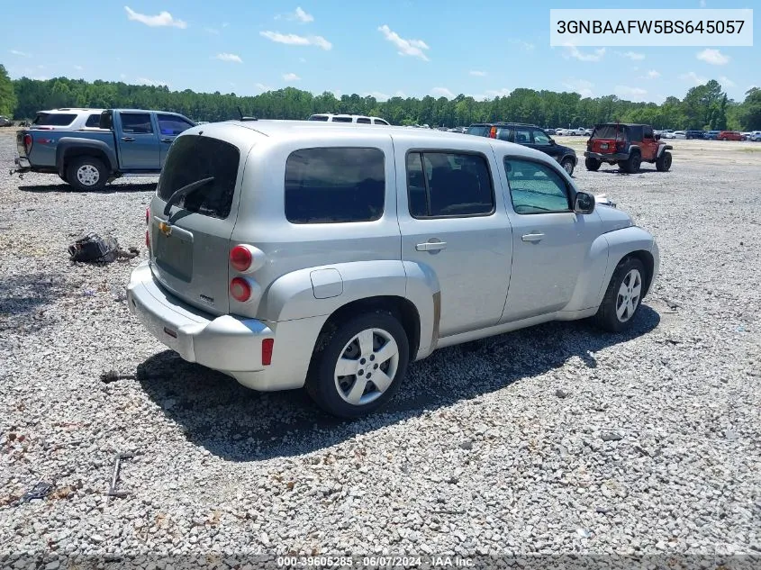 2011 Chevrolet Hhr Ls VIN: 3GNBAAFW5BS645057 Lot: 39605285