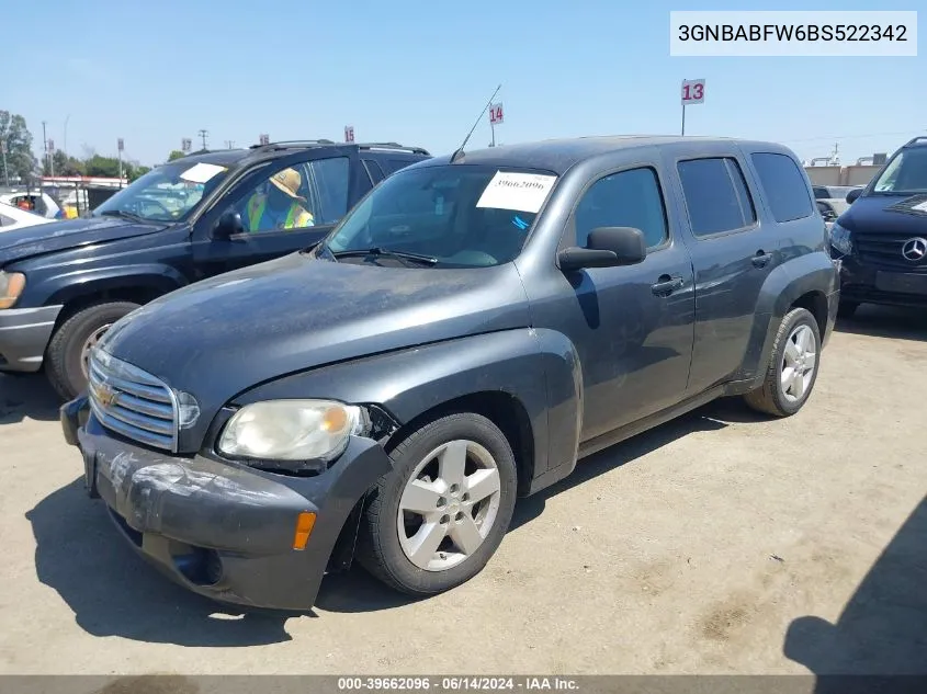 2011 Chevrolet Hhr Lt VIN: 3GNBABFW6BS522342 Lot: 39662096