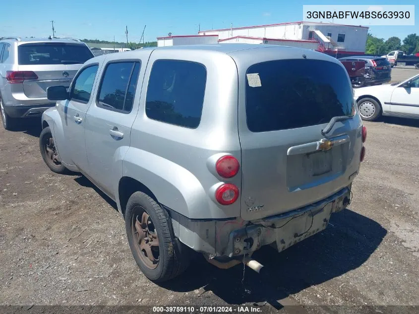 2011 Chevrolet Hhr Lt VIN: 3GNBABFW4BS663930 Lot: 39759110