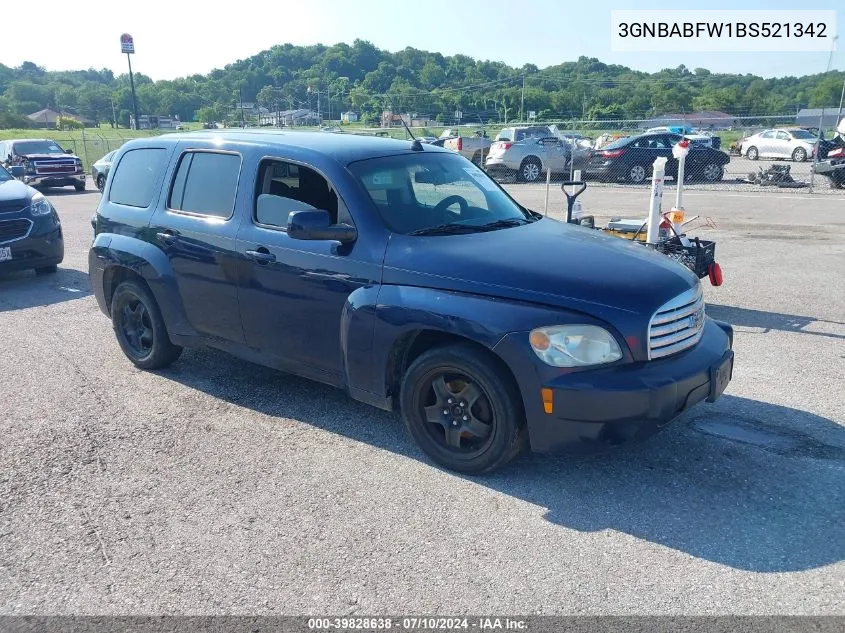 2011 Chevrolet Hhr VIN: 3GNBABFW1BS521342 Lot: 39828638