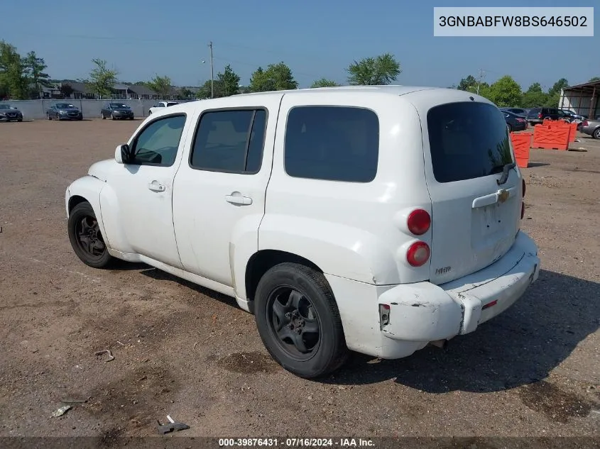 2011 Chevrolet Hhr Lt W/1Lt VIN: 3GNBABFW8BS646502 Lot: 39876431