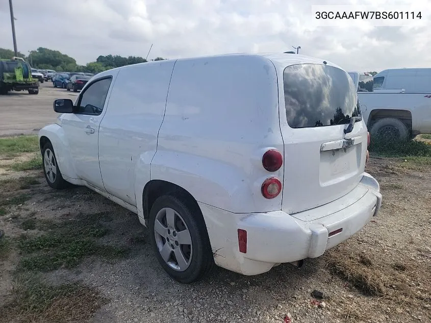 2011 Chevrolet Hhr Panel Ls VIN: 3GCAAAFW7BS601114 Lot: 39896775