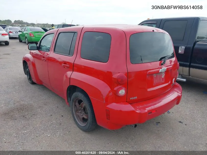 2011 Chevrolet Hhr Lt VIN: 3GNBABFW9BS614058 Lot: 40251620