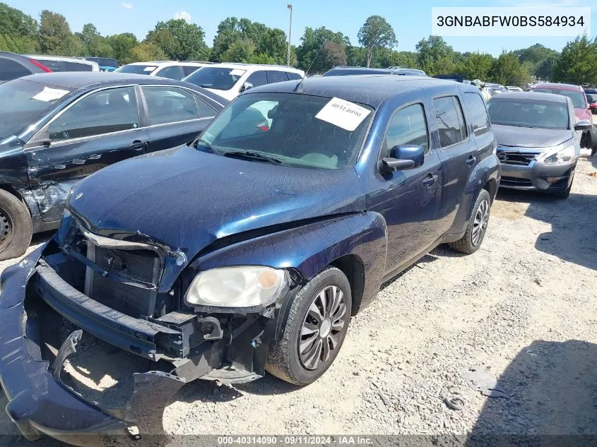 2011 Chevrolet Hhr Lt VIN: 3GNBABFW0BS584934 Lot: 40314090