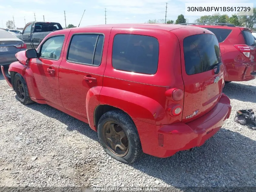 2011 Chevrolet Hhr Lt VIN: 3GNBABFW1BS612739 Lot: 40333777