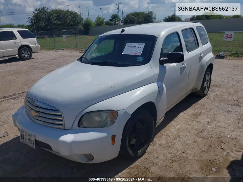 2011 Chevrolet Hhr Ls VIN: 3GNBAAFW0BS662137 Lot: 40399349