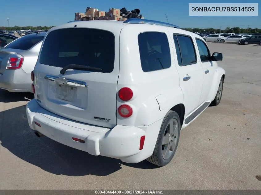 2011 Chevrolet Hhr Lt VIN: 3GNBACFU7BS514559 Lot: 40464400