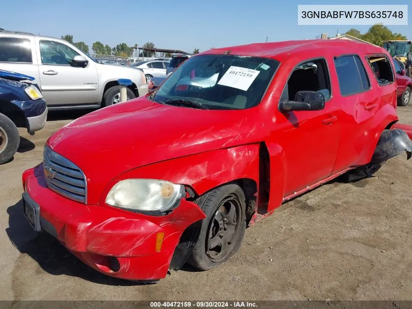 3GNBABFW7BS635748 2011 Chevrolet Hhr Lt