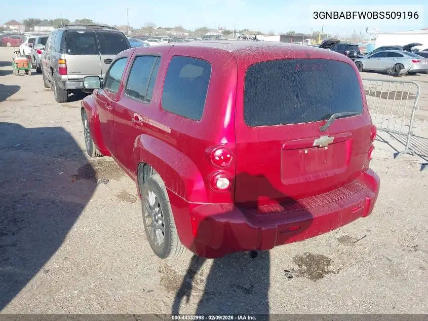 3GNBABFW0BS509196 2011 Chevrolet Hhr Lt