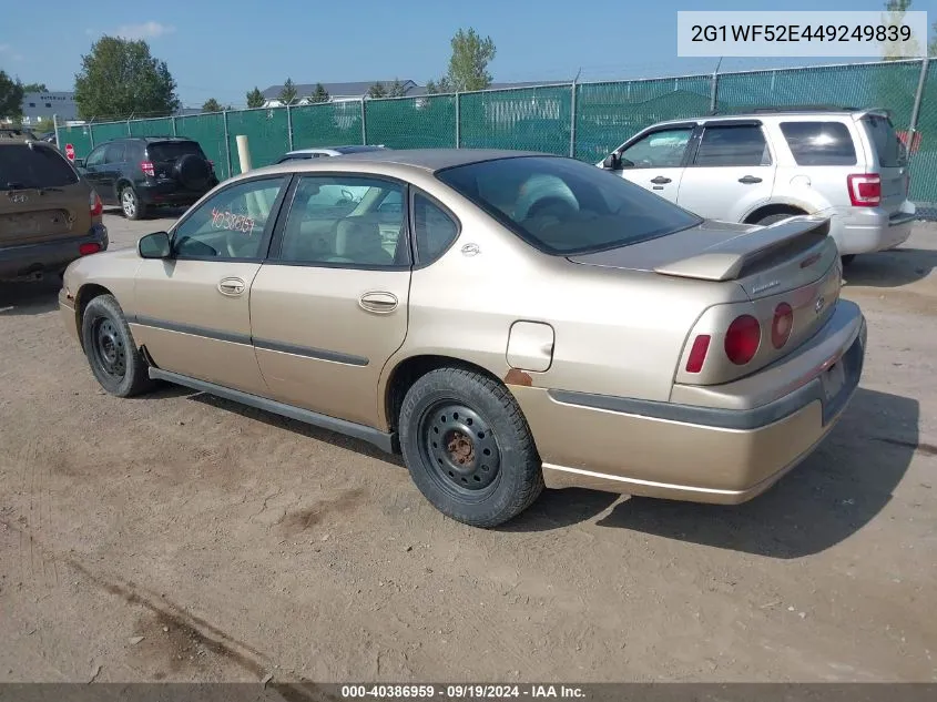 2004 Chevrolet Impala VIN: 2G1WF52E449249839 Lot: 40386959