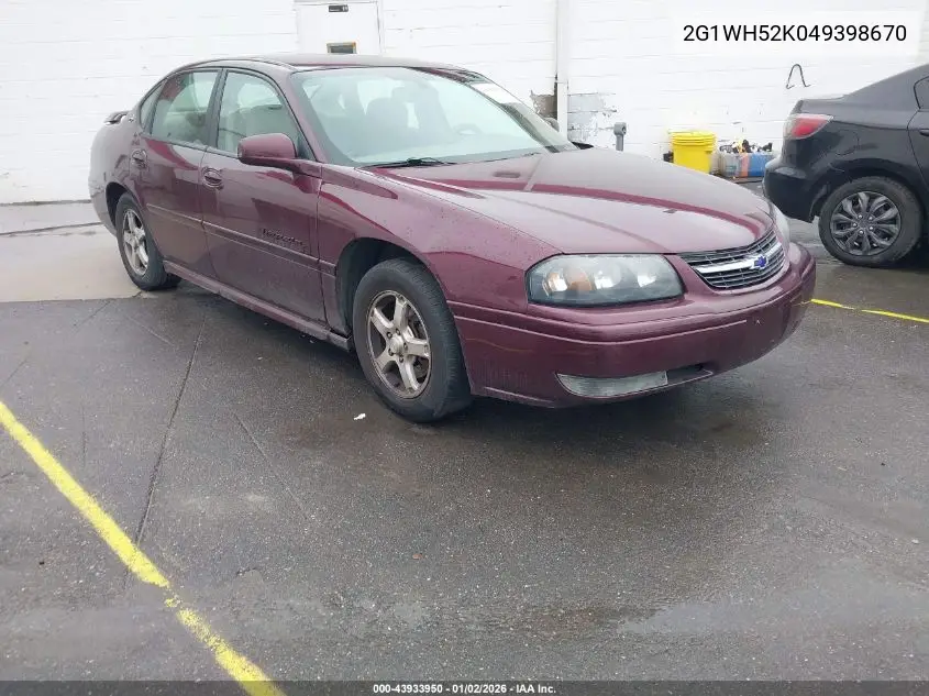 2G1WH52K049398670 2004 Chevrolet Impala Ls