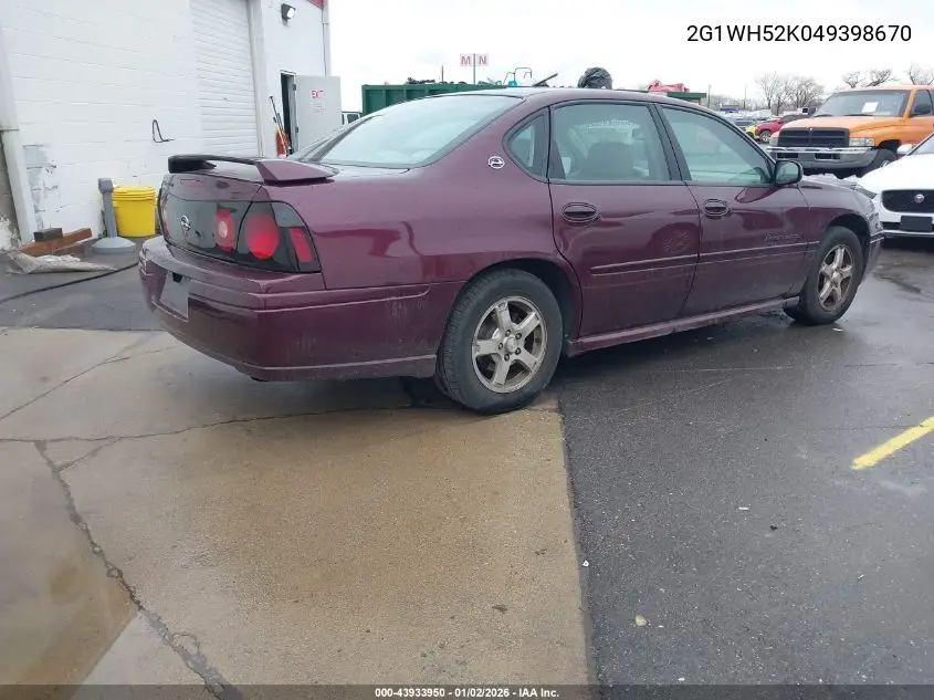 2G1WH52K049398670 2004 Chevrolet Impala Ls