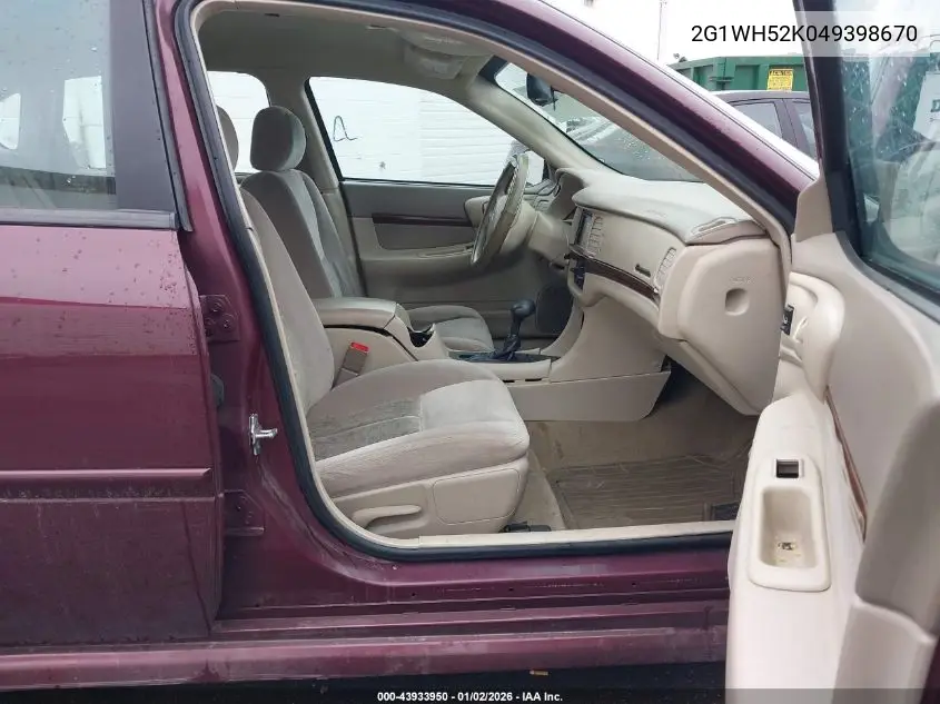 2G1WH52K049398670 2004 Chevrolet Impala Ls