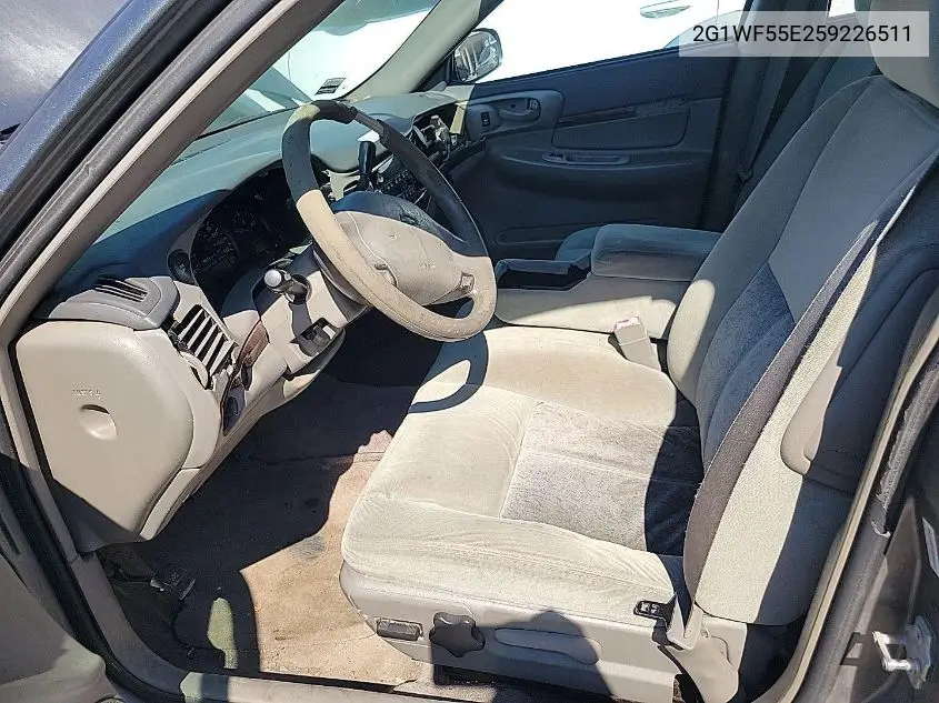2G1WF55E259226511 2005 Chevrolet Impala