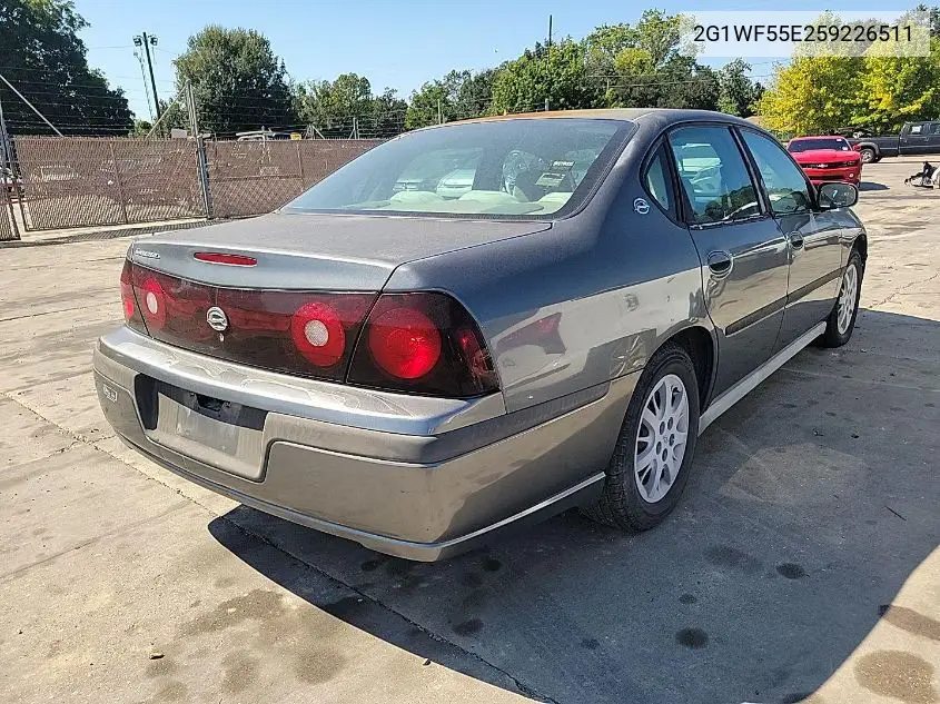 2G1WF55E259226511 2005 Chevrolet Impala
