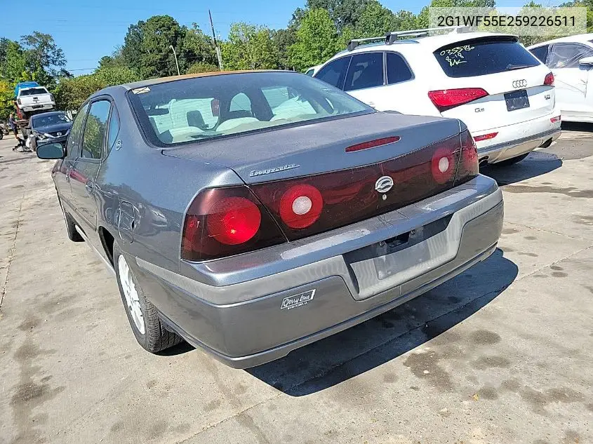 2G1WF55E259226511 2005 Chevrolet Impala