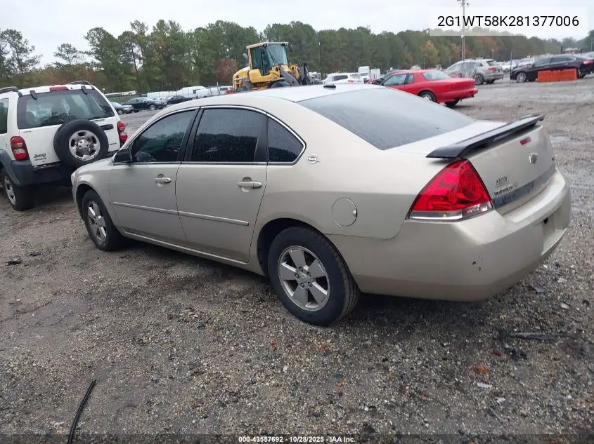 2G1WT58K281377006 2008 Chevrolet Impala Lt