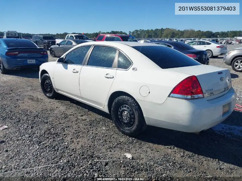 2G1WS553081379403 2008 Chevrolet Impala Police