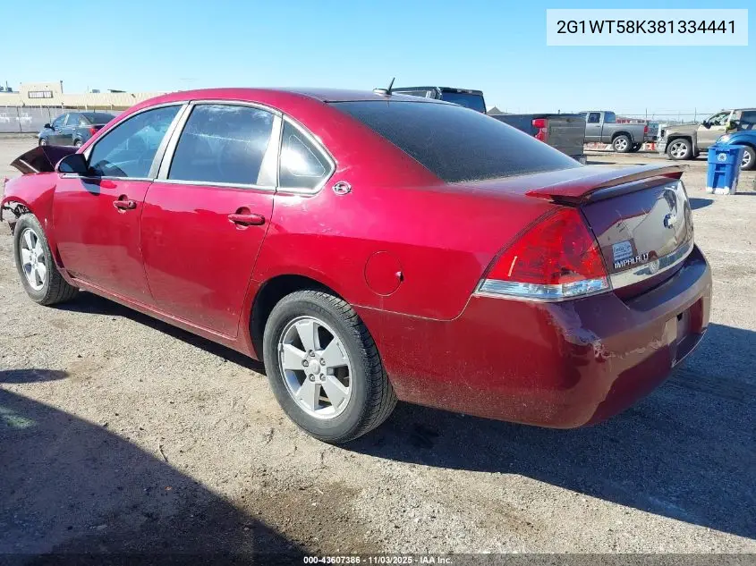 2G1WT58K381334441 2008 Chevrolet Impala Lt