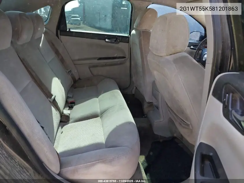 2G1WT55K581201863 2008 Chevrolet Impala Lt