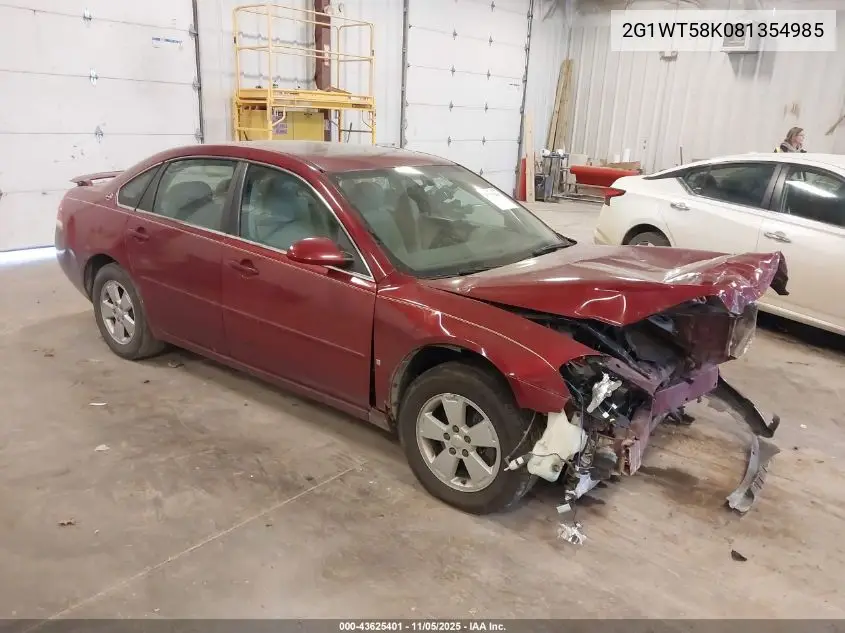 2G1WT58K081354985 2008 Chevrolet Impala Lt