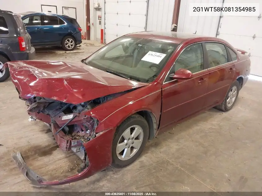 2G1WT58K081354985 2008 Chevrolet Impala Lt