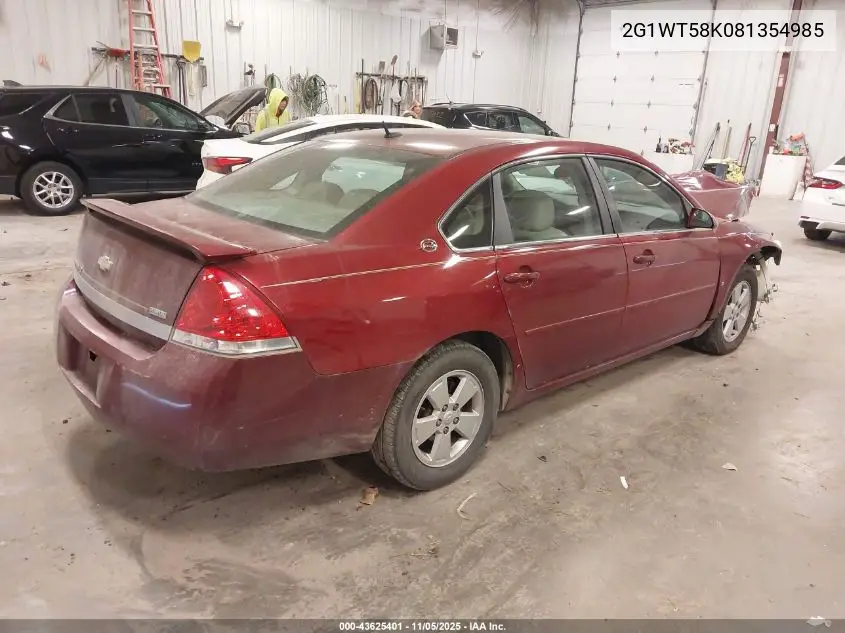 2G1WT58K081354985 2008 Chevrolet Impala Lt
