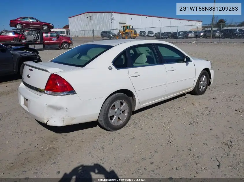 2G1WT58N881209283 2008 Chevrolet Impala Lt