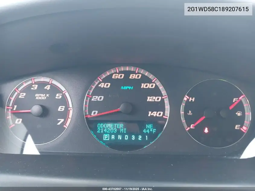 2G1WD58C189207615 2008 Chevrolet Impala Ss