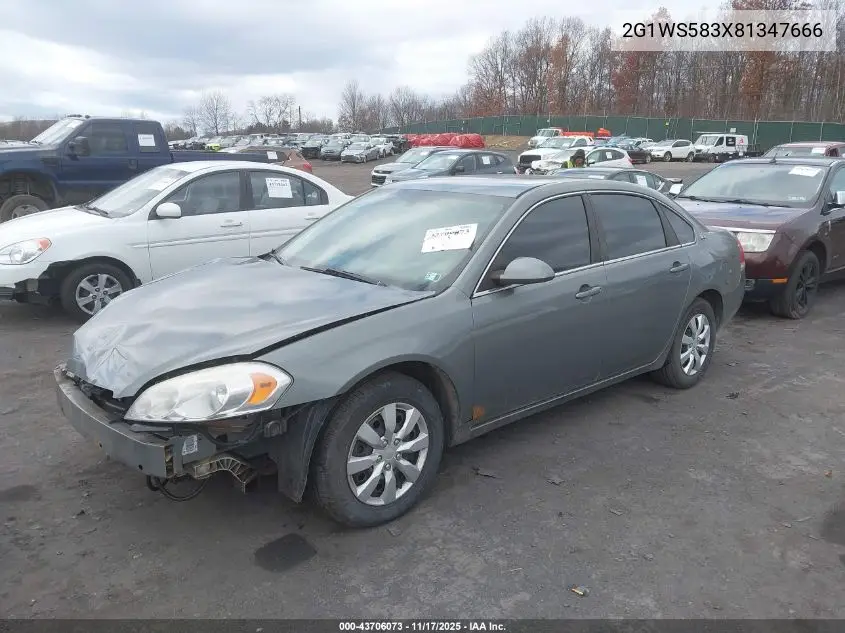 2G1WS583X81347666 2008 Chevrolet Impala Police