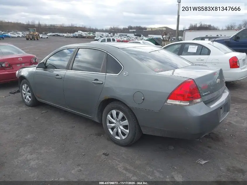 2G1WS583X81347666 2008 Chevrolet Impala Police