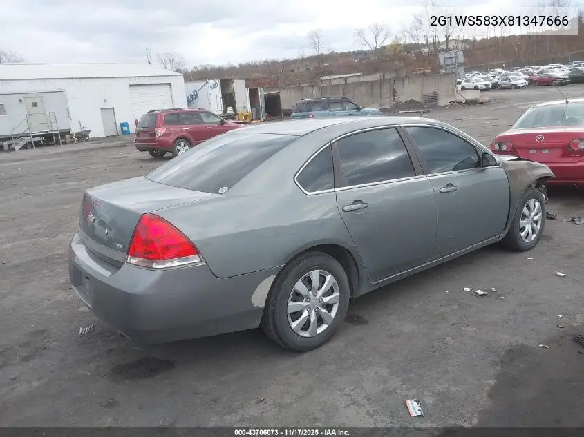 2G1WS583X81347666 2008 Chevrolet Impala Police