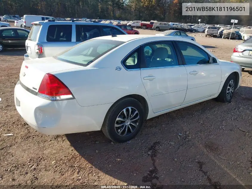 2G1WB58K181196501 2008 Chevrolet Impala Ls