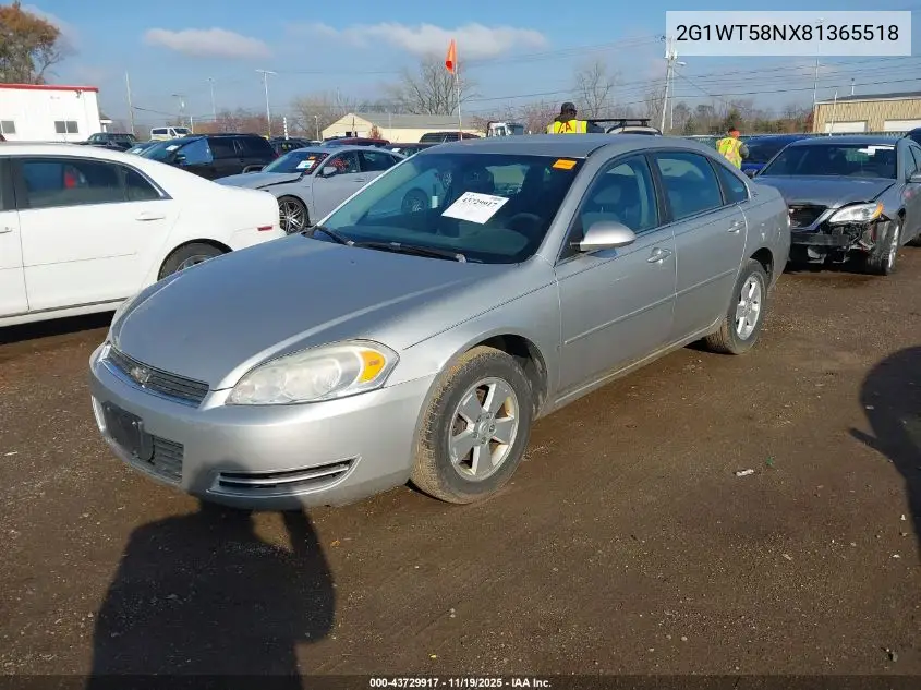 2G1WT58NX81365518 2008 Chevrolet Impala Lt