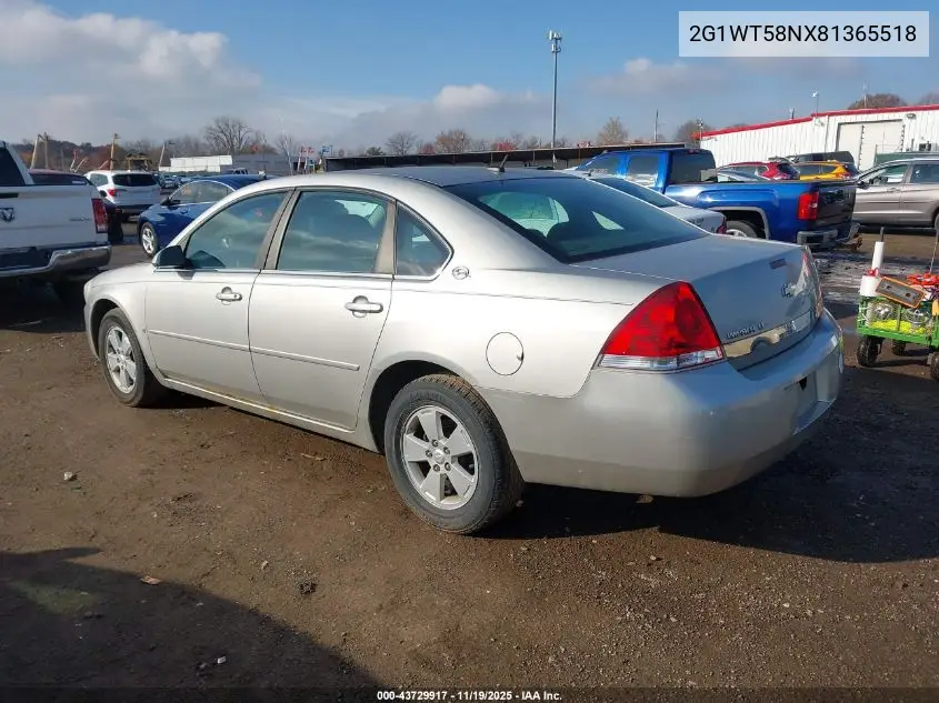2G1WT58NX81365518 2008 Chevrolet Impala Lt