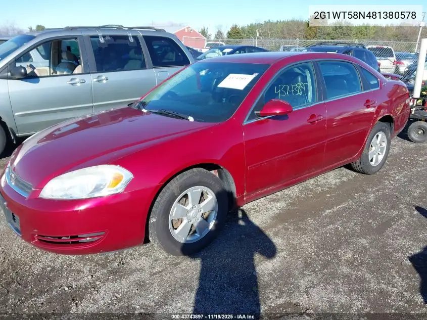 2G1WT58N481380578 2008 Chevrolet Impala Lt