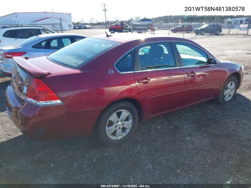 2G1WT58N481380578 2008 Chevrolet Impala Lt