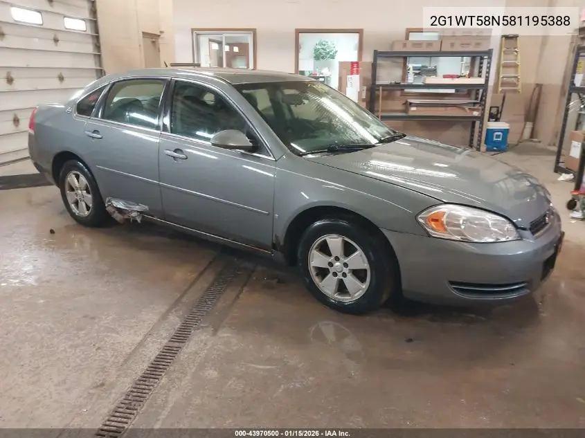 2G1WT58N581195388 2008 Chevrolet Impala Lt