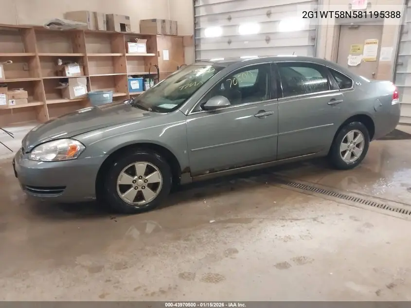 2G1WT58N581195388 2008 Chevrolet Impala Lt