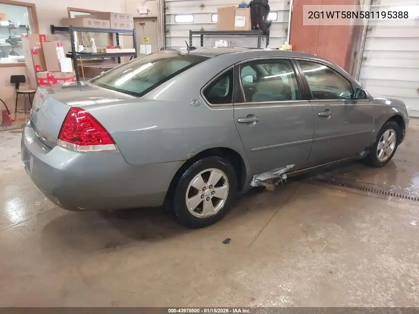 2G1WT58N581195388 2008 Chevrolet Impala Lt
