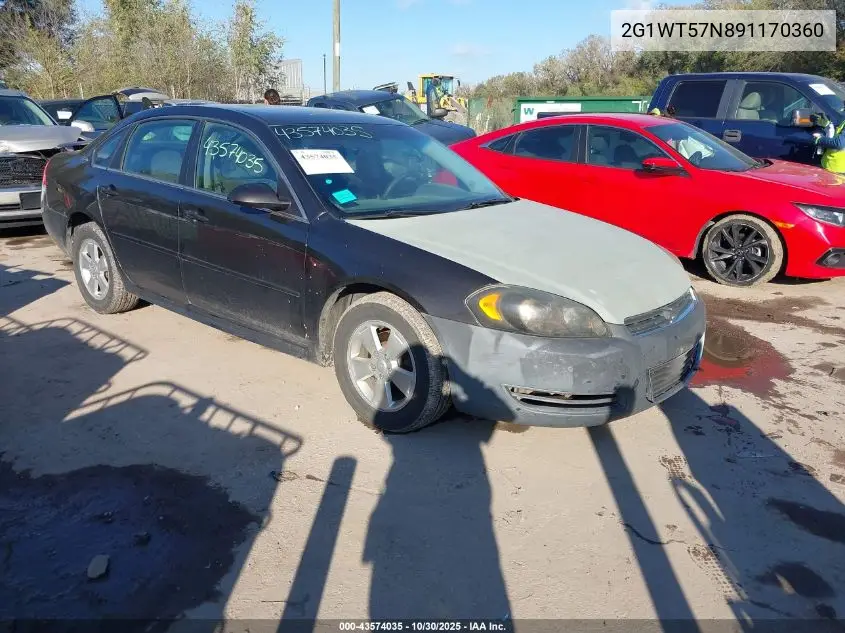 2G1WT57N891170360 2009 Chevrolet Impala Lt