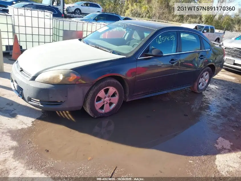 2G1WT57N891170360 2009 Chevrolet Impala Lt