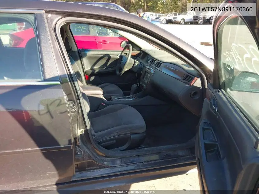 2G1WT57N891170360 2009 Chevrolet Impala Lt