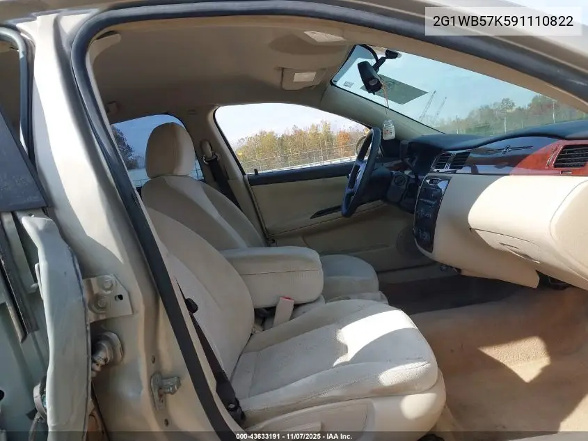 2G1WB57K591110822 2009 Chevrolet Impala Ls