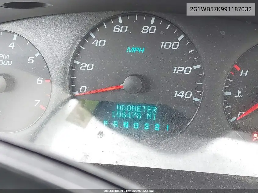 2G1WB57K991187032 2009 Chevrolet Impala Ls