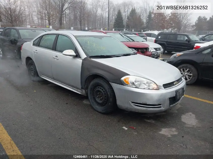 2G1WB5EK6B1326252 2011 Chevrolet Impala Lt